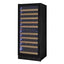 119 Bottle 55 In. Tall Dual Zone Left Hinge Wine Cellar Cooling Unit in Black Glass | Fridge.com