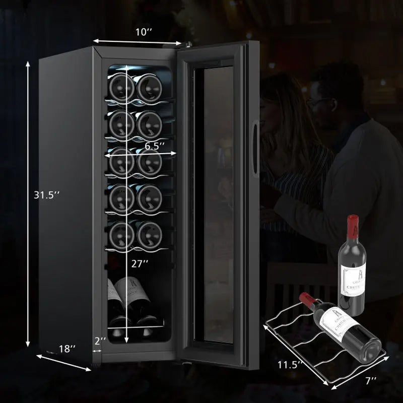 12 Bottle Compressor Wine Cooler Refrigerator | Fridge.com