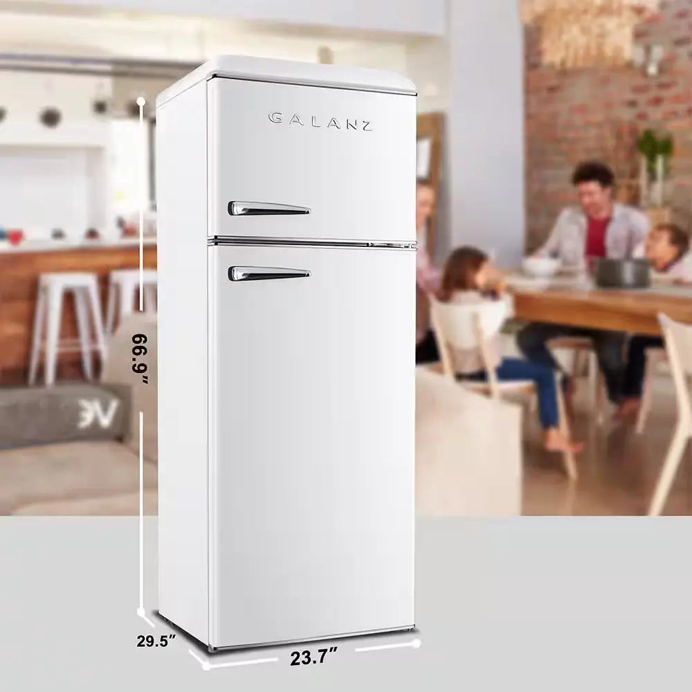 12 Cu. Ft. Retro Frost Free Top Freezer Refrigerator in White | Fridge.com