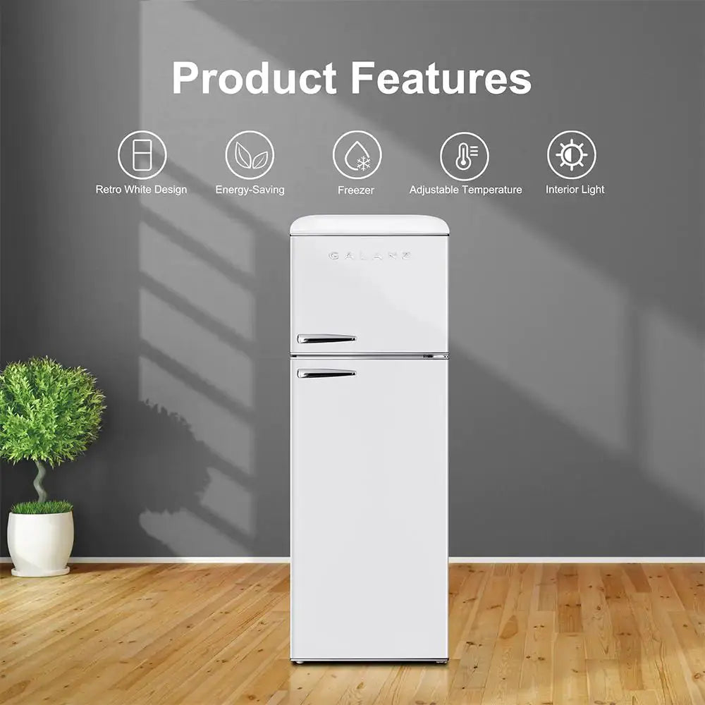 12 Cu. Ft. Retro Frost Free Top Freezer Refrigerator in White | Fridge.com