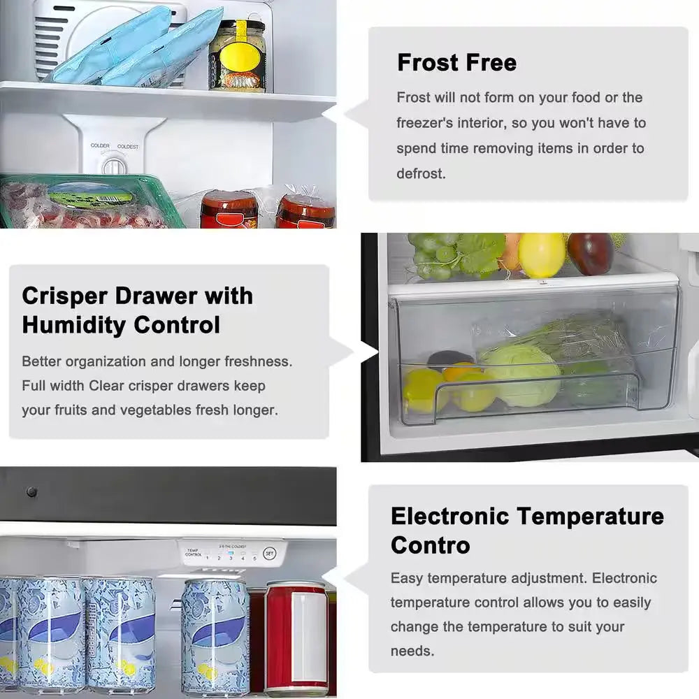 12 Cu. Ft. Top Freezer Refrigerator with Dual Door, Frost Free in Stainless Steel | Fridge.com