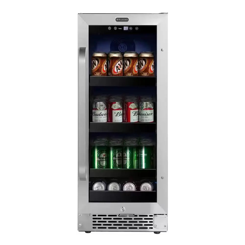 12 In. 60-Can Beverage Cooler Undercounter Stainless Steel Refrigerator | Fridge.com