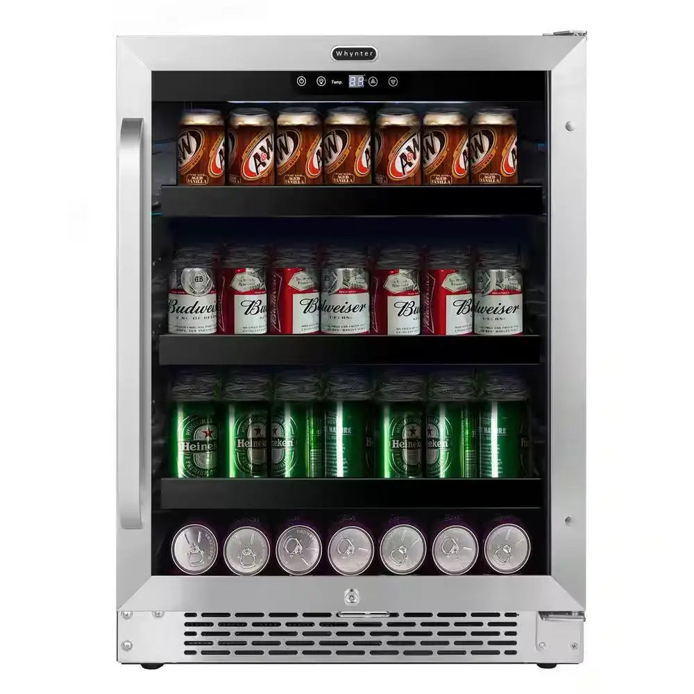 12 In. 60-Can Beverage Cooler Undercounter Stainless Steel Refrigerator | Fridge.com