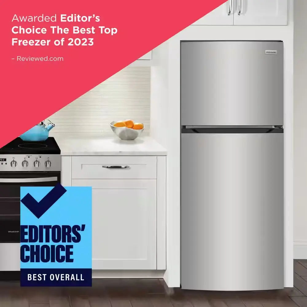 13.9 Cu. Ft. Top Freezer Refrigerator, Brushed Steel | Fridge.com