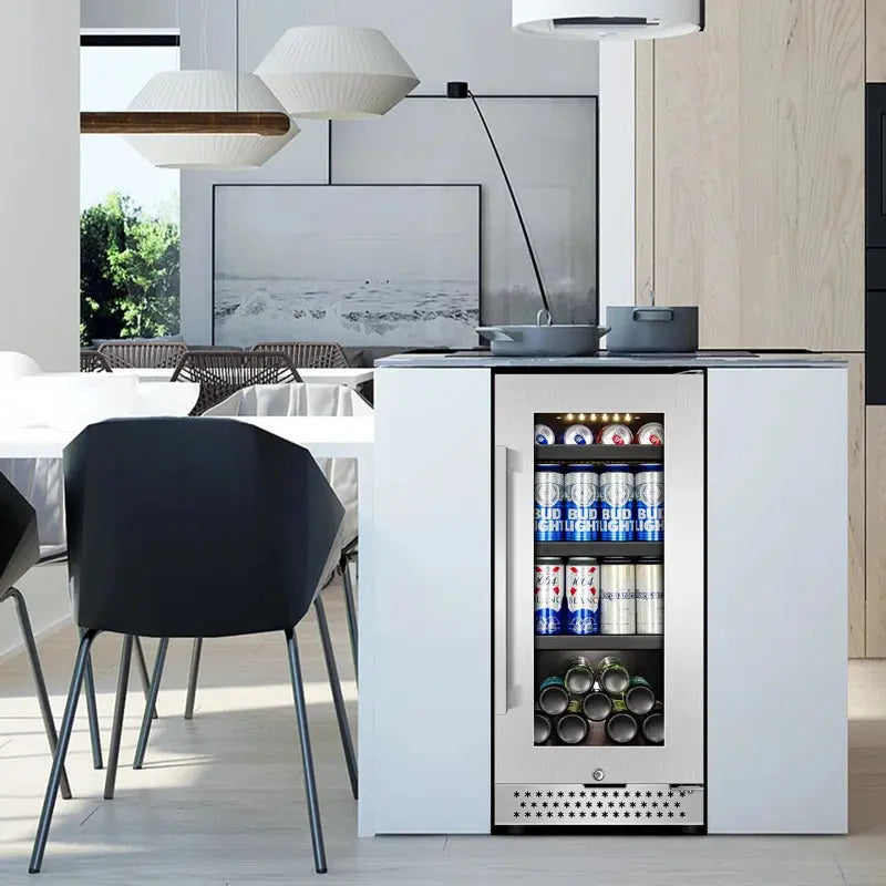 130 Cans (12 Oz.) 3.1 Cubic Feet Freestanding & Built-In Beverage Refrigerator with French Handle | Fridge.com