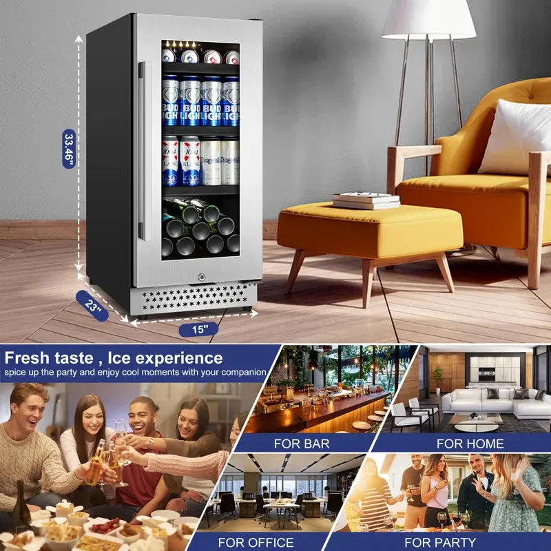 130 Cans (12 Oz.) 3.1 Cubic Feet Freestanding & Built-In Beverage Refrigerator with French Handle | Fridge.com