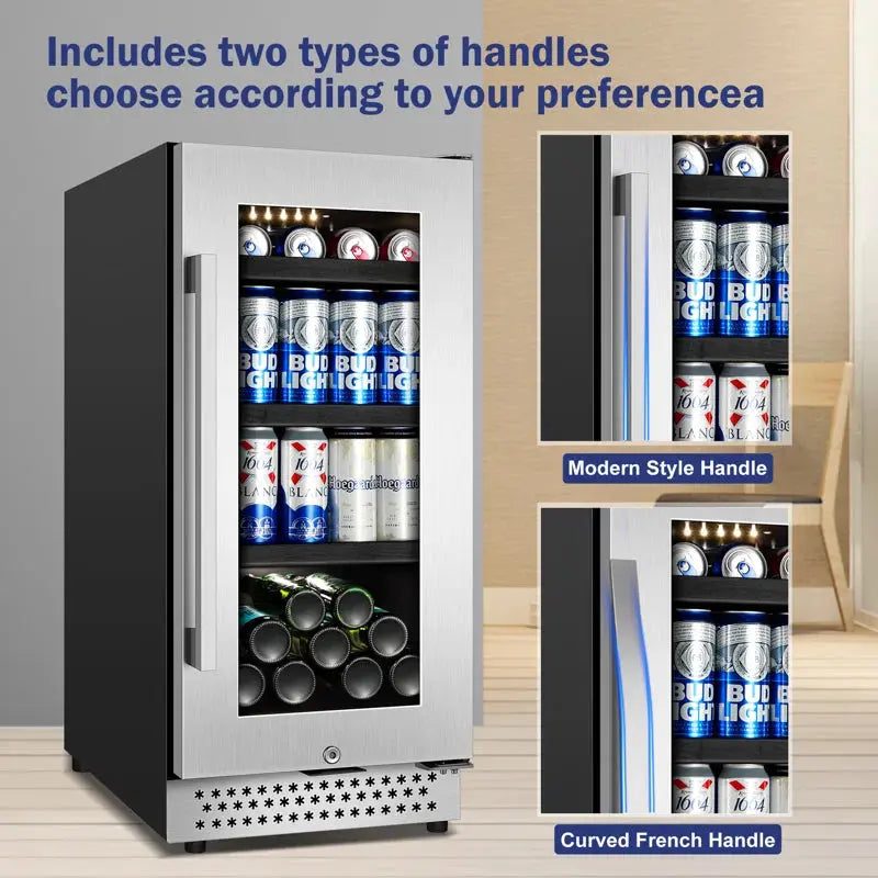 130 Cans (12 Oz.) 3.1 Cubic Feet Freestanding & Built-In Beverage Refrigerator with French Handle | Fridge.com