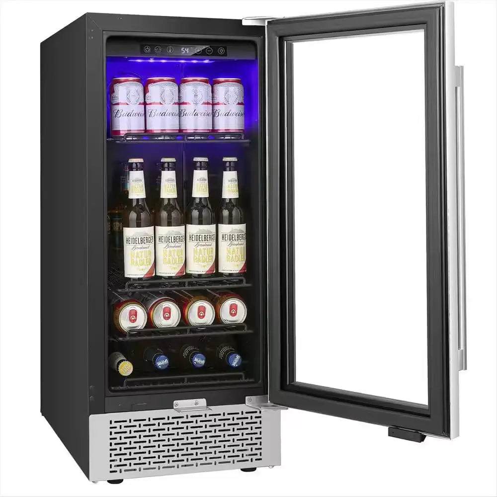 14.96 In. Single Zone 28 Bottles and 88 Cans Beverage and Wine Cooler in Black | Fridge.com