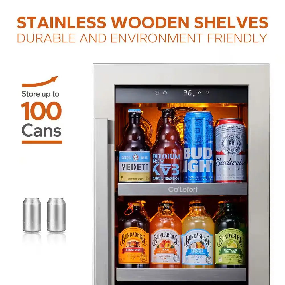 15 In. 100 (12 Oz.) Cans Beverage Cooler Refrigerator Soda Drink Mini Fridge Built-In or Freestanding Frost-Free | Fridge.com