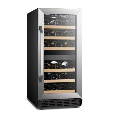 15 In. 28 Bottle Stainless Steel Dual Zone Wine Refrigerator | Fridge.com