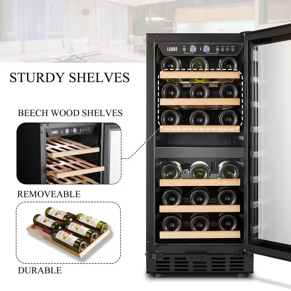 15 In. 28 Bottle Stainless Steel Dual Zone Wine Refrigerator | Fridge.com