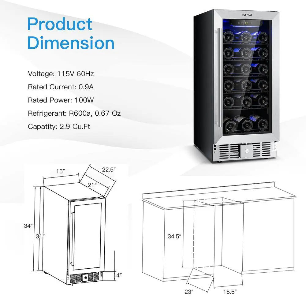 15 In. 30-Bottle 115 Can Wine Beverage Cooler Refrigerator Freestanding Built-In Fridge | Fridge.com