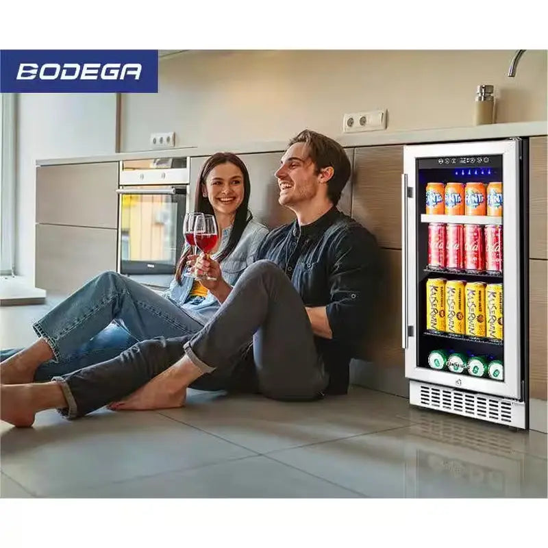 15 In. Built-In Single Zone 100-Cans Beverage Cooler Fridge in Stainless Steel | Fridge.com