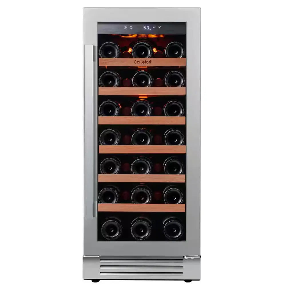 15 In. Single Zone 33-Bottles Built-In Wine Cooler Refrigerator Fast Cooling Compressor Fridge Frost-Free Touch Panel | Fridge.com