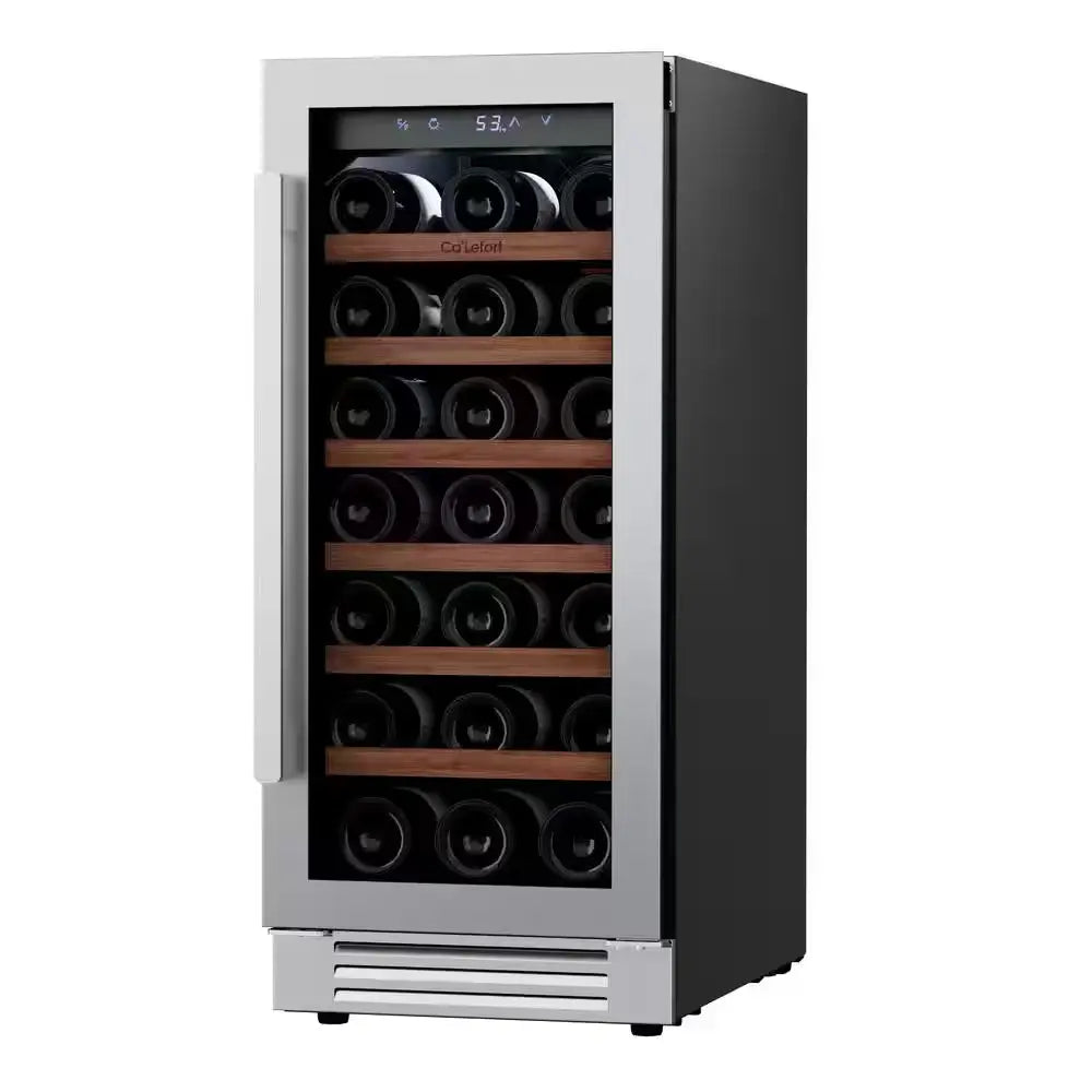 15 In. Single Zone 33-Bottles Built-In Wine Cooler Refrigerator Fast Cooling Compressor Fridge Frost-Free Touch Panel | Fridge.com