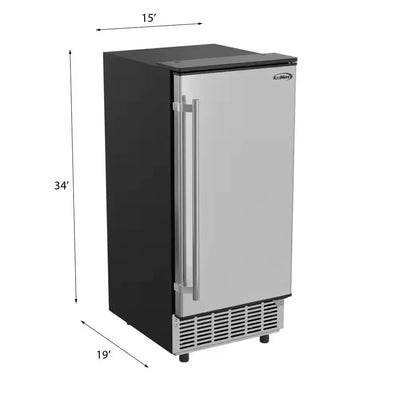 15 In. W 75 Lb. Freestanding Ice Maker in Stainless Steel | Fridge.com