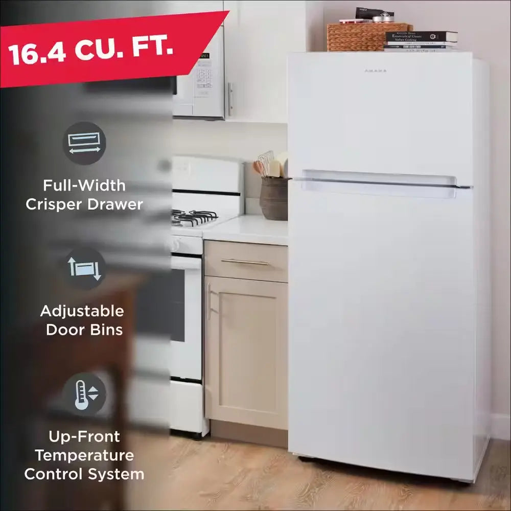 16.4 Cu. Ft. Built-In Top-Freezer Refrigerator in White | Fridge.com