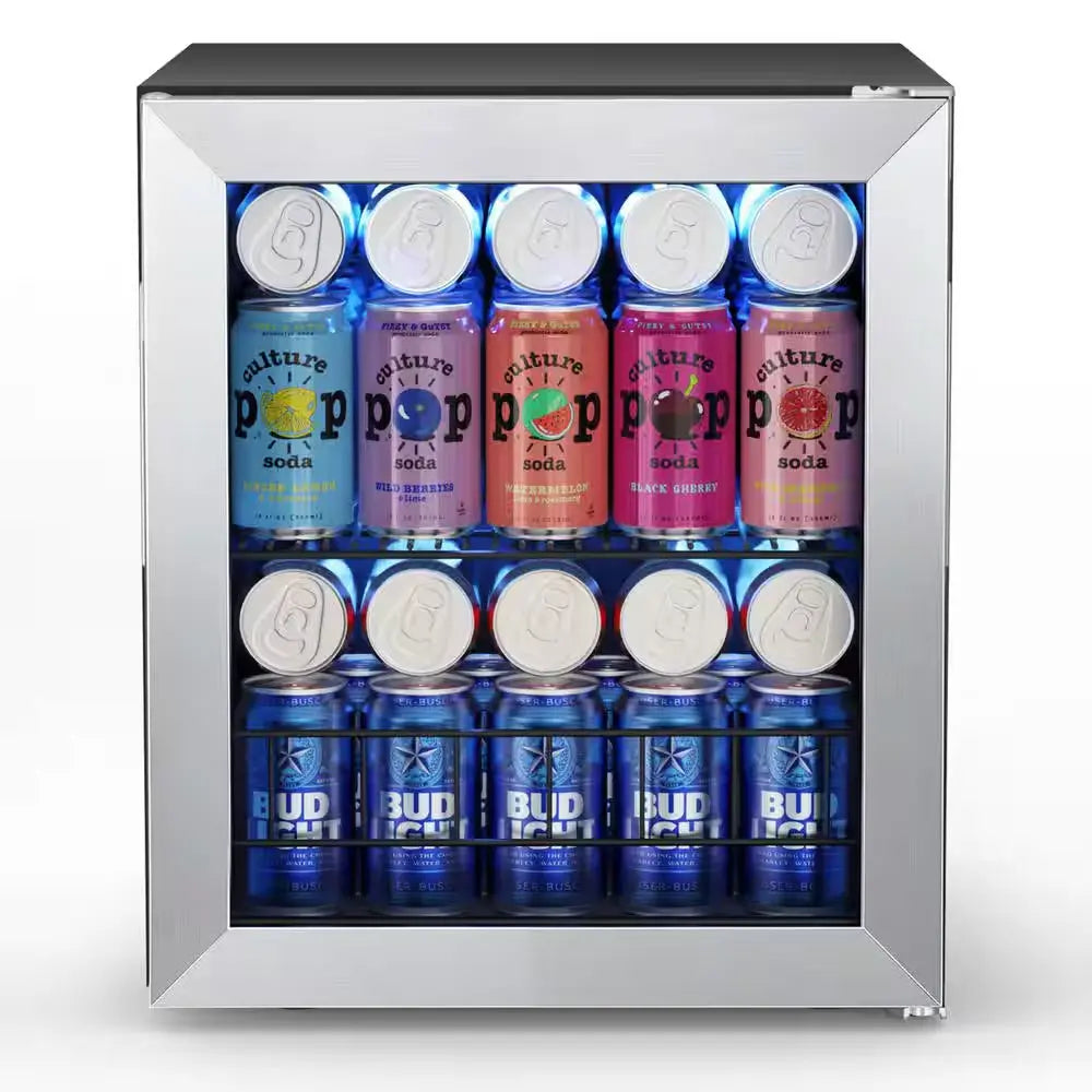 16.9 In. Single Zone 65-Cans Freestanding Compressor Beverage Cooler Refrigerator Fridge in Stainless Steel Frost Free | Fridge.com