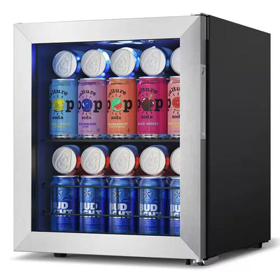 16.9 In. Single Zone 65-Cans Freestanding Compressor Beverage Cooler Refrigerator Fridge in Stainless Steel Frost Free | Fridge.com