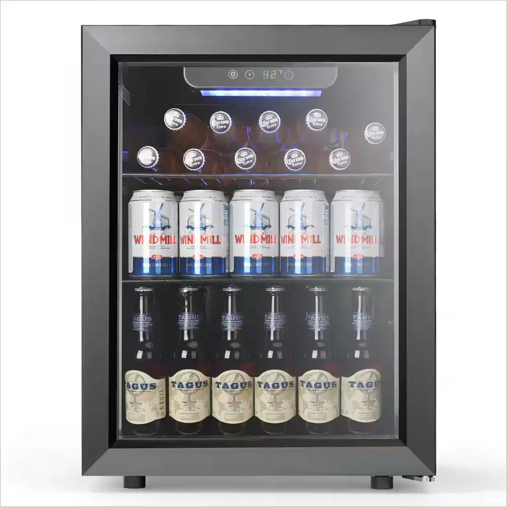 16.93 In. 16 Bottle, 68 Can, Single Zone Beverage and Wine Cooler in Black | Fridge.com