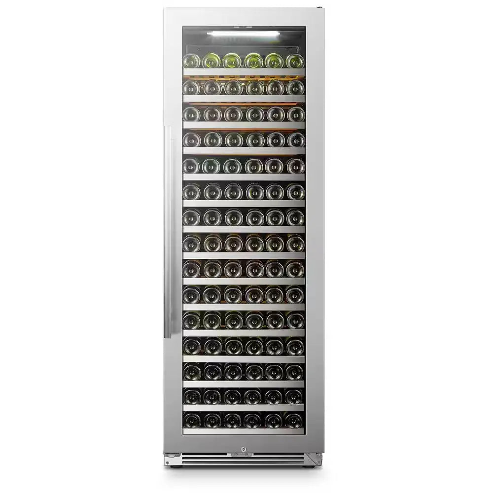 164 Bottle Seamless Stainless Steel Single Zone Wine Refrigerator | Fridge.com