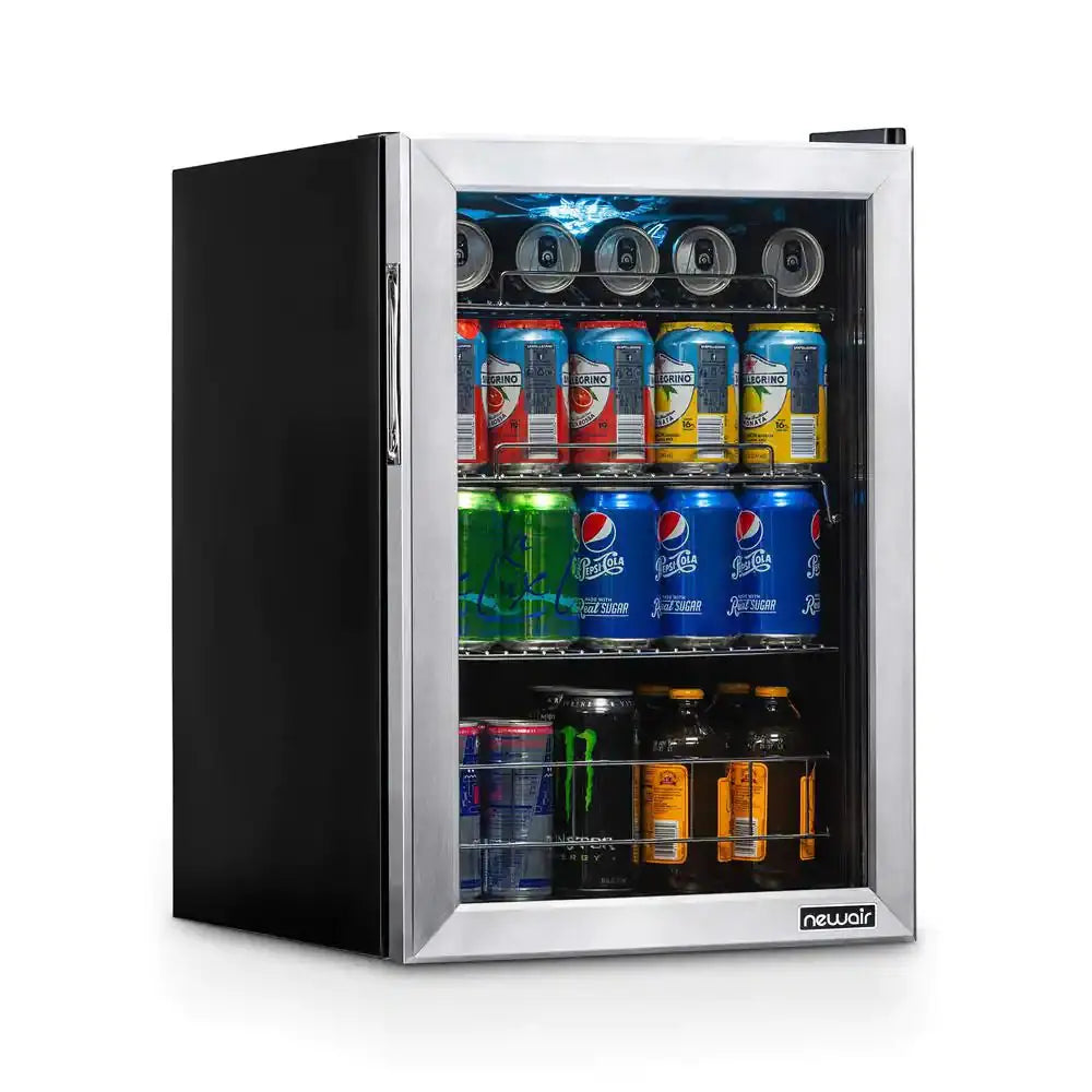 17 In. 90 (12 Oz.) Can Freestanding Beverage Cooler Fridge with Adjustable Shelves, Stainless Steel | Fridge.com