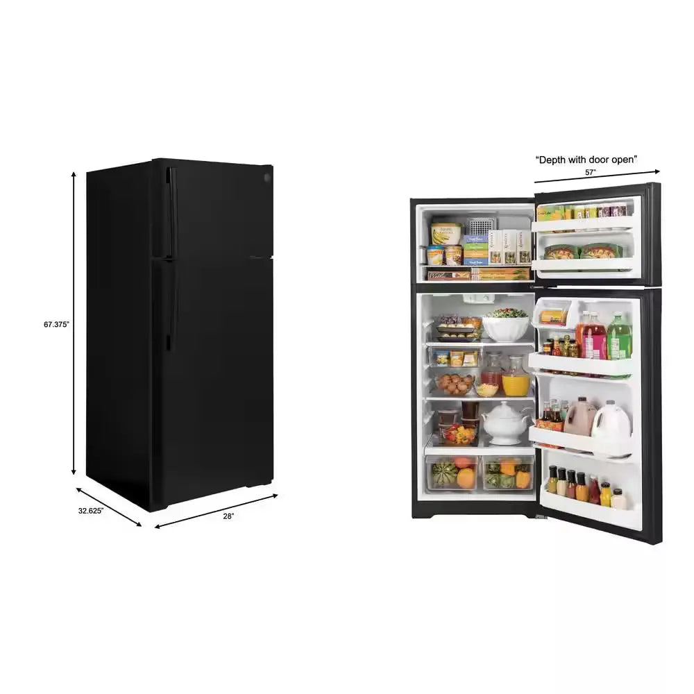 17.5 Cu. Ft. Top Freezer Refrigerator in Black, ENERGY STAR | Fridge.com