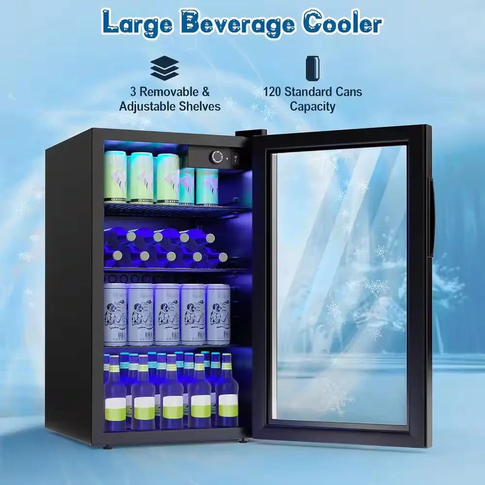 17.5 In. 120-Bottle Beverage and Wine Cooler Refrigerator Beer Wine Soda Drink Cooler Mini Fridge | Fridge.com