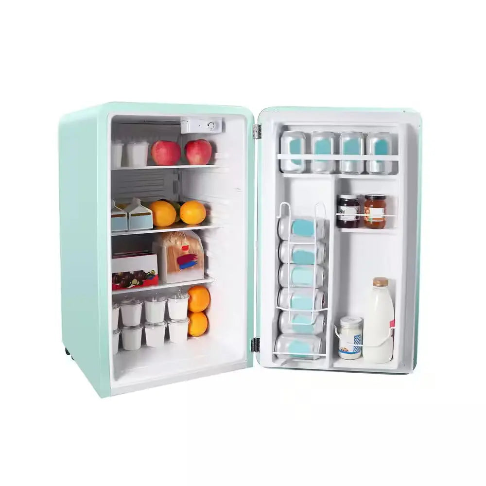 17.5 In. 3.2 Cu. Ft. Retro Mini Refrigerator in Mint Green, without Freezer | Fridge.com