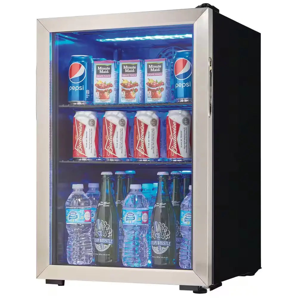 17.5 In. 95 (12 Oz.) Can 2.6 Cu. Ft. Free-Standing Beverage Cooler in Stainless Steel | Fridge.com