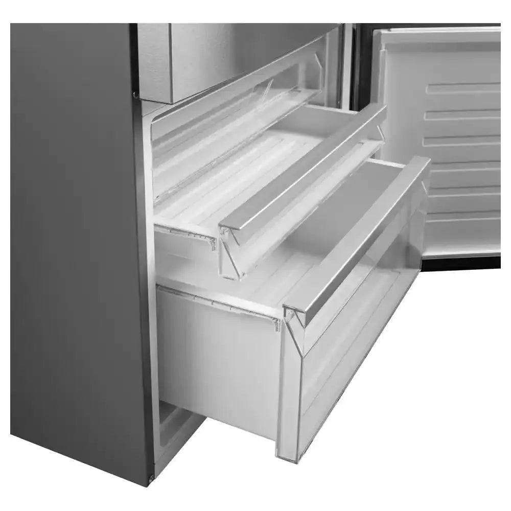 17.7 Cu. Ft. Bottom Freezer Refrigerator in Fingerprint Resistant Stainless Steel, Counter Depth | Fridge.com