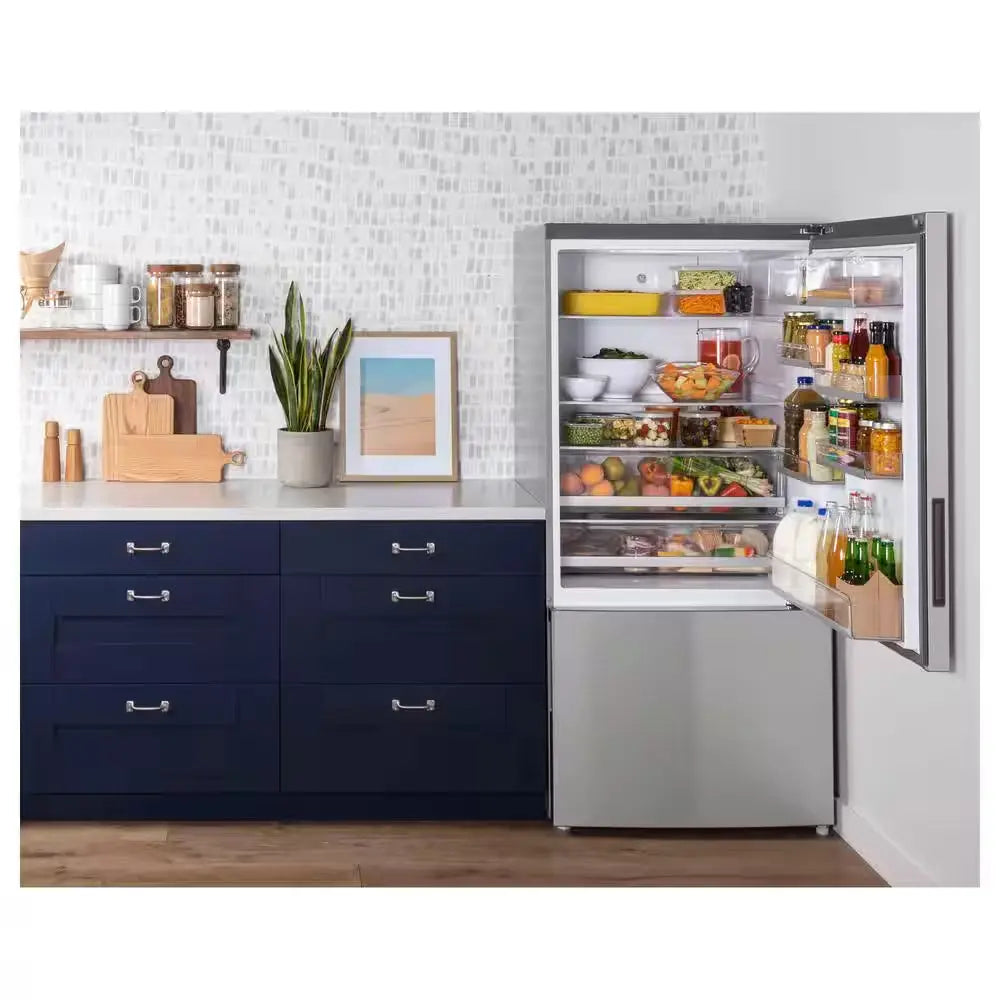 17.7 Cu. Ft. Bottom Freezer Refrigerator in Fingerprint Resistant Stainless Steel, Counter Depth | Fridge.com