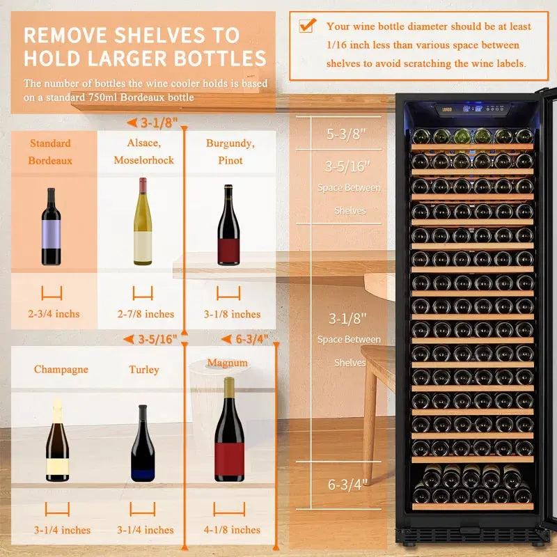 171 Bottle Single Zone Freestanding Wine Refrigerator | Fridge.com