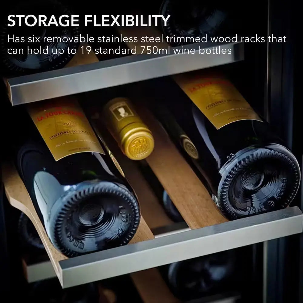 18-Bottle Built-In Wine Refrigerator in Stainless Steel | Fridge.com