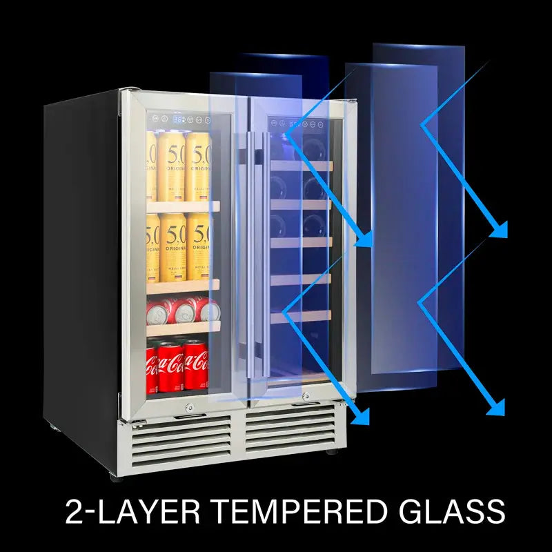 18 Bottle and 57 Can Dual Zone Freestanding Wine & Beverage Refrigerator | Fridge.com