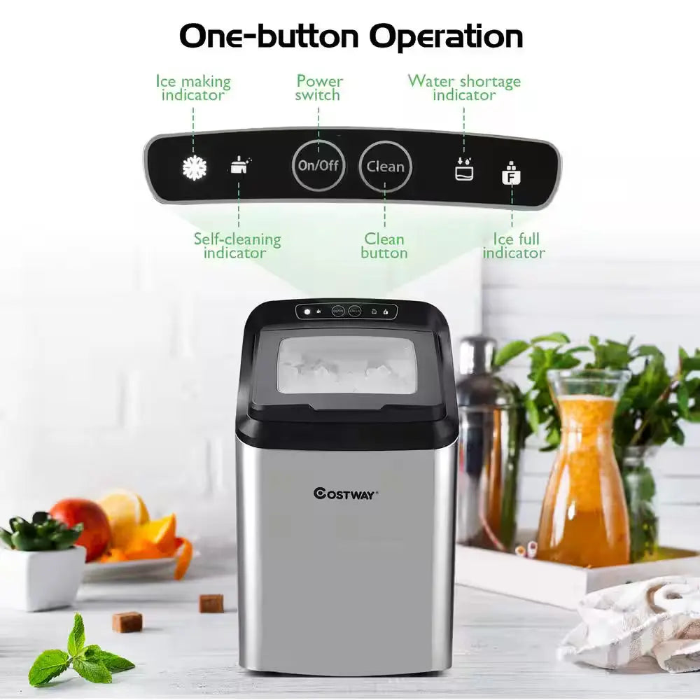 18 In. 29 Lb. Nugget Portable Ice Maker Machine Countertop Chewable Ice Maker Self-Cleaning | Fridge.com