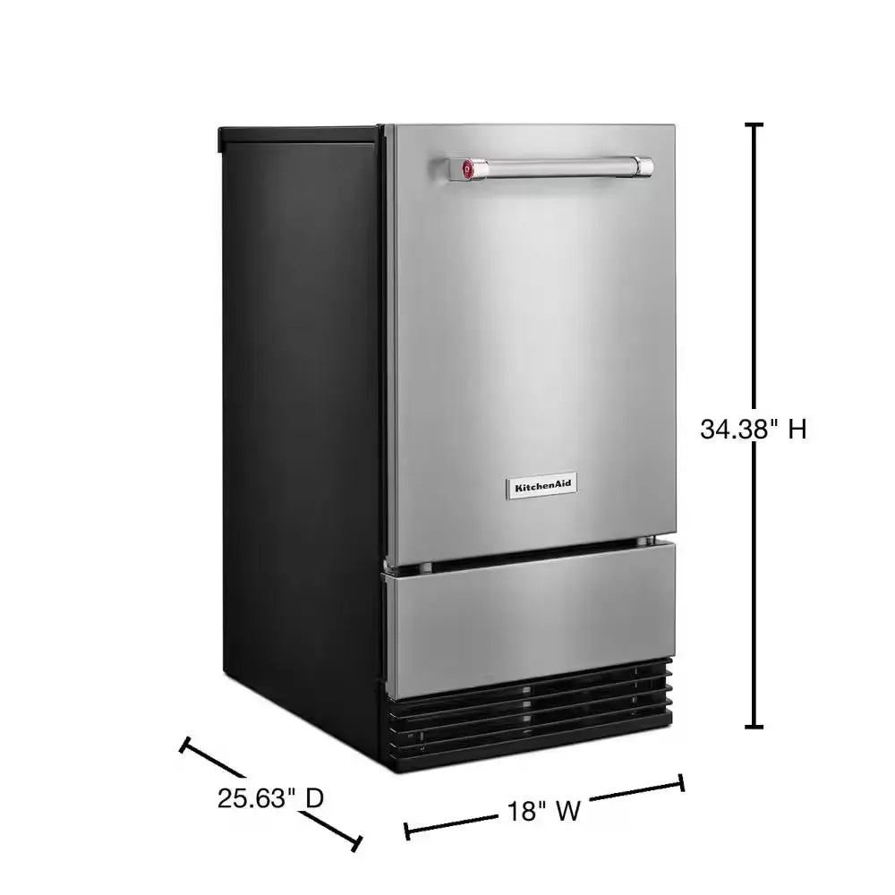 18 In. 35 Lb. Built-In Ice Maker in Printshield Stainless Steel | Fridge.com