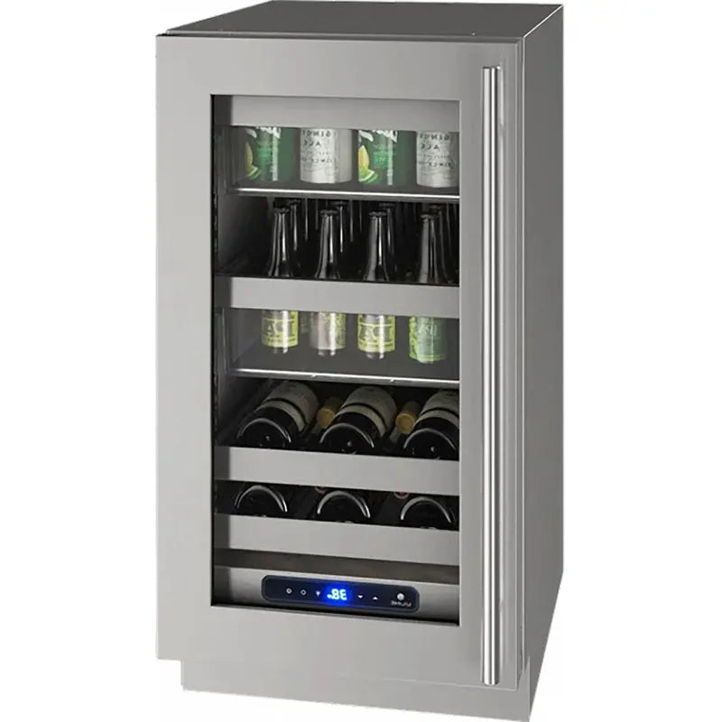 18-Inch Beverage Center with Lock and Right Hinge in Stainless Steel | Fridge.com