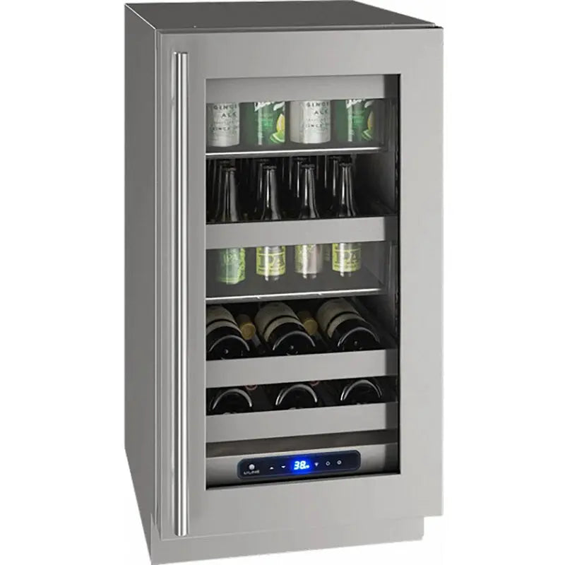 18-Inch Beverage Center with Lock and Right Hinge in Stainless Steel | Fridge.com