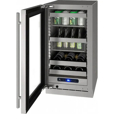 18-Inch Beverage Center with Lock and Right Hinge in Stainless Steel | Fridge.com