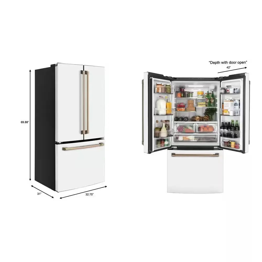 18.6 Cu. Ft. French Door Refrigerator in Matte White, Fingerprint Resistant, Counter Depth and ENERGY STAR | Fridge.com