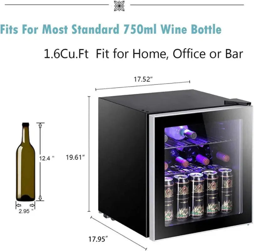 18.6" 17 Bottle Single Zone Freestanding Wine Refrigerator & Beverage Cooler | Fridge.com