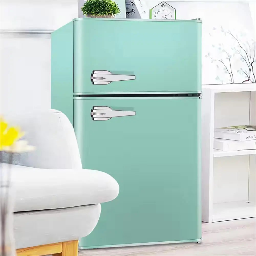 18.7 In. W, 3.2 Cu. Ft. 2-Door Mini Refrigerator, with Freezer in Green | Fridge.com