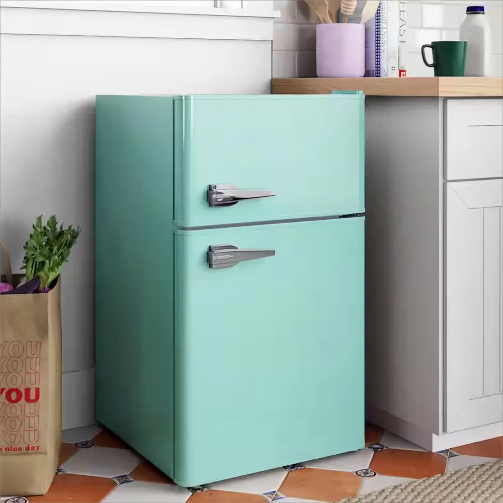 18.7 In. W, 3.2 Cu. Ft. 2-Door Mini Refrigerator, with Freezer in Green | Fridge.com