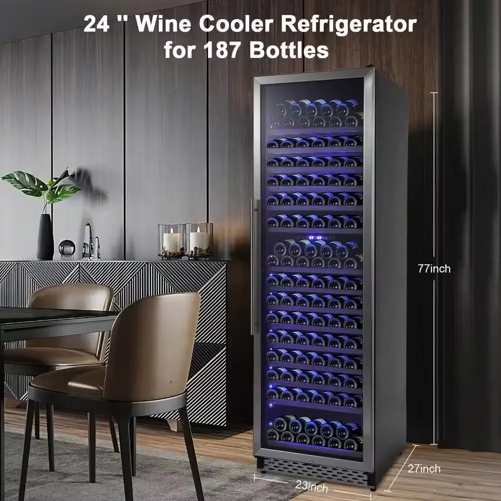 189-Bottle Wine Cooler Refrigerator, Dual Zone Wine Fridge with Glass Door | Fridge.com