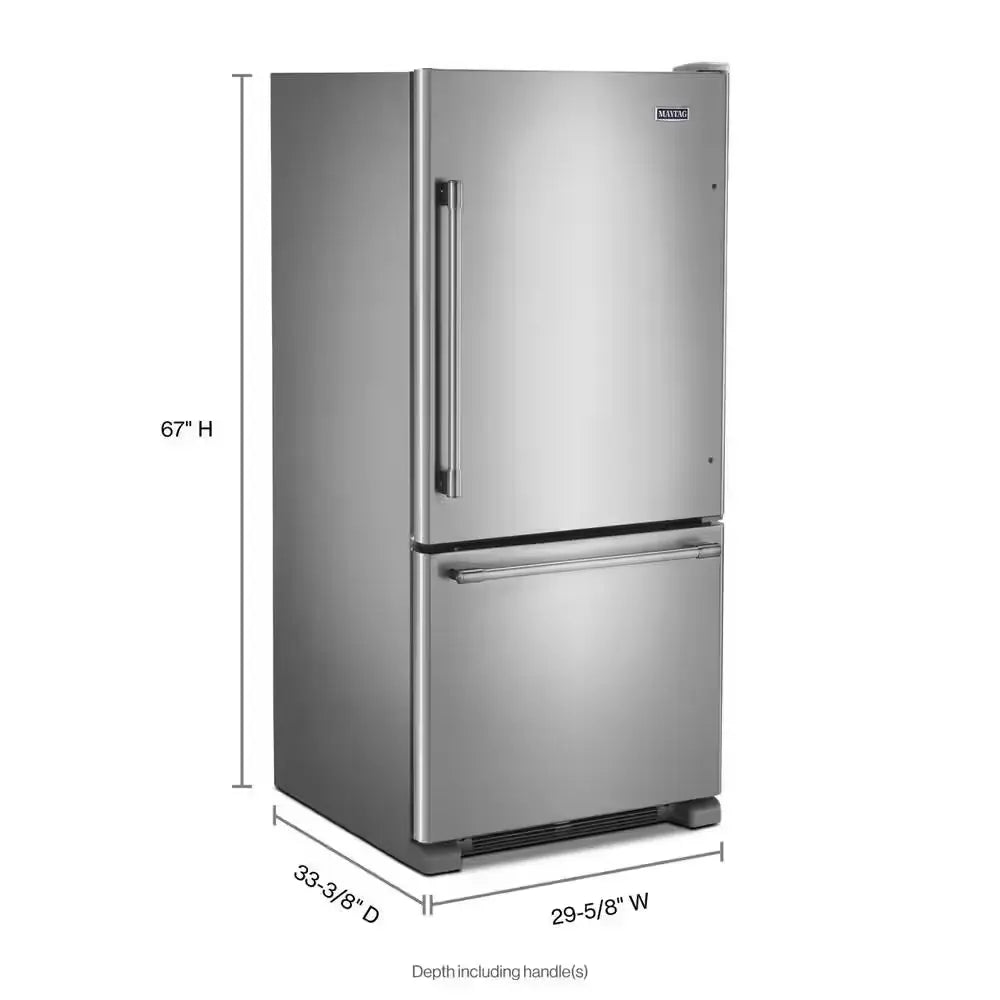 19 Cu. Ft. Bottom Freezer Refrigerator in Fingerprint Resistant Stainless Steel | Fridge.com