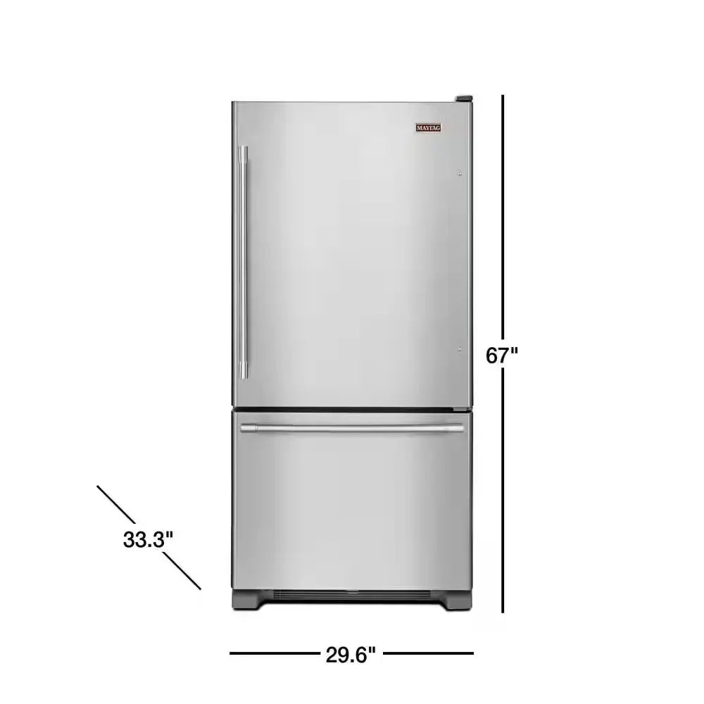 19 Cu. Ft. Bottom Freezer Refrigerator in Fingerprint Resistant Stainless Steel | Fridge.com