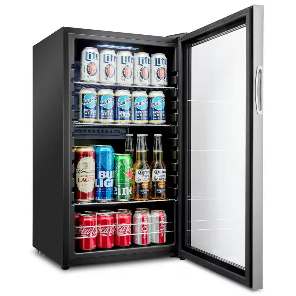 19 In. Single Zone 126-Cans Beverage Cooler in Stainless Steel | Fridge.com