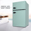 19.1 In. W 3.2 Cu. Ft. Retro Mini Refrigerator in Mint Green with Compact Freezer and 7 Temp Setting | Fridge.com