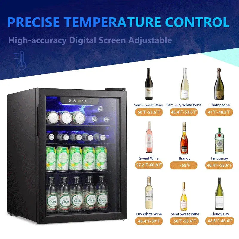 19.29" 25 Bottle Single Zone Freestanding Wine Refrigerator & Beverage Cooler | Fridge.com